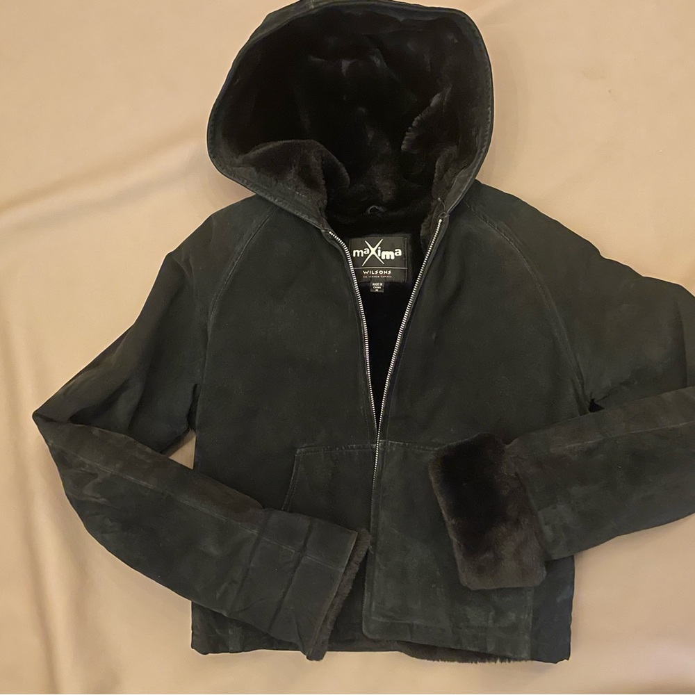 Maxima Black Fur-Trimmed Jacket